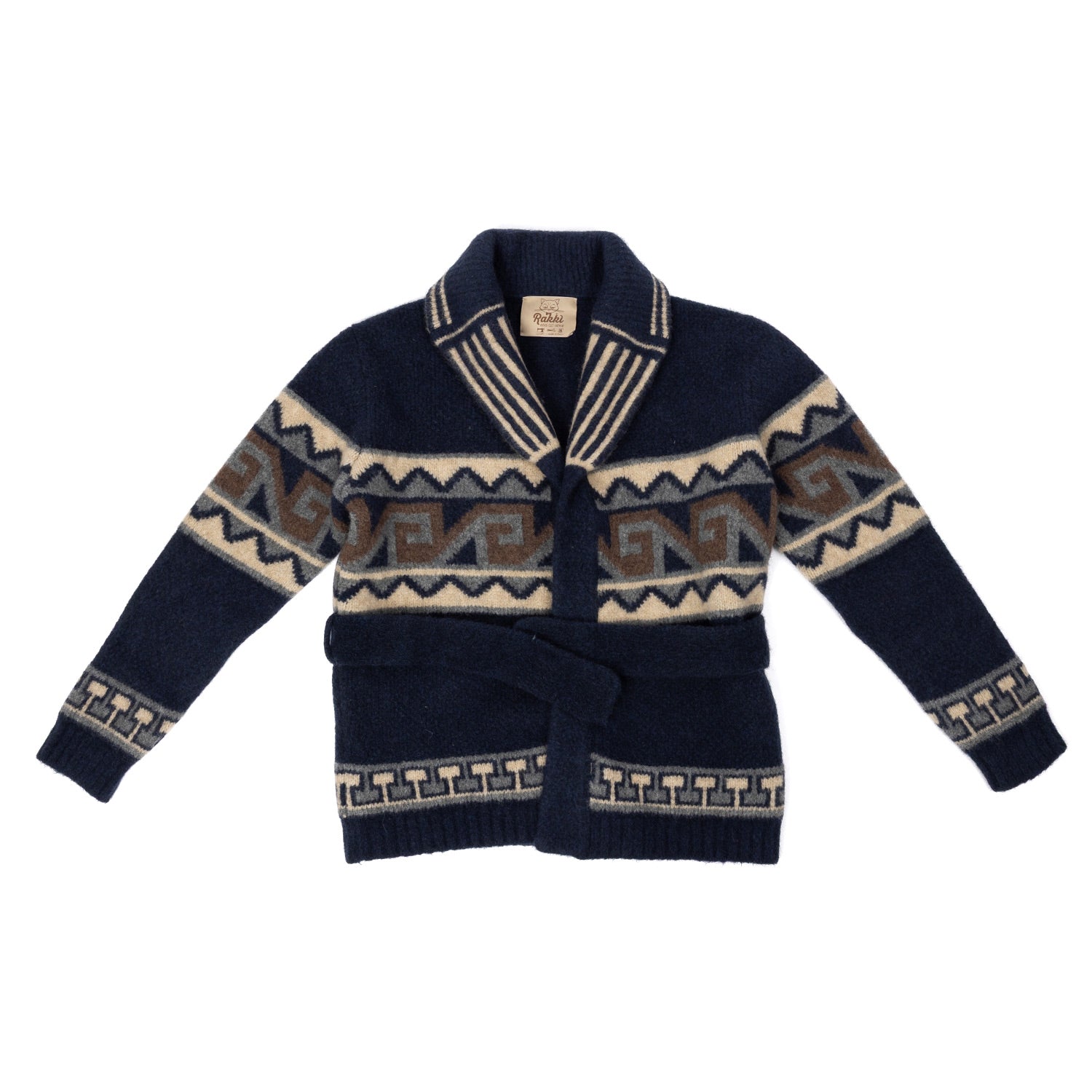 RAKKI x MJ: Belt-Cardigan "Julien" made from pure Lambswool - Original Icon
